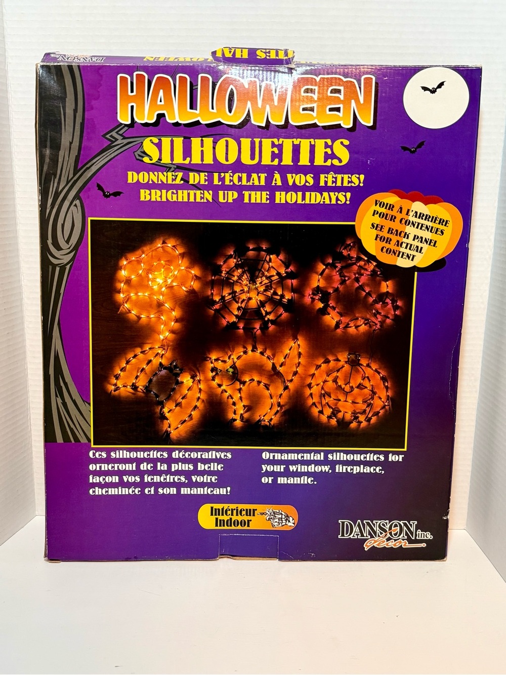 Vintage 1990s Danson Lighted Halloween Bat Window Silhouettes